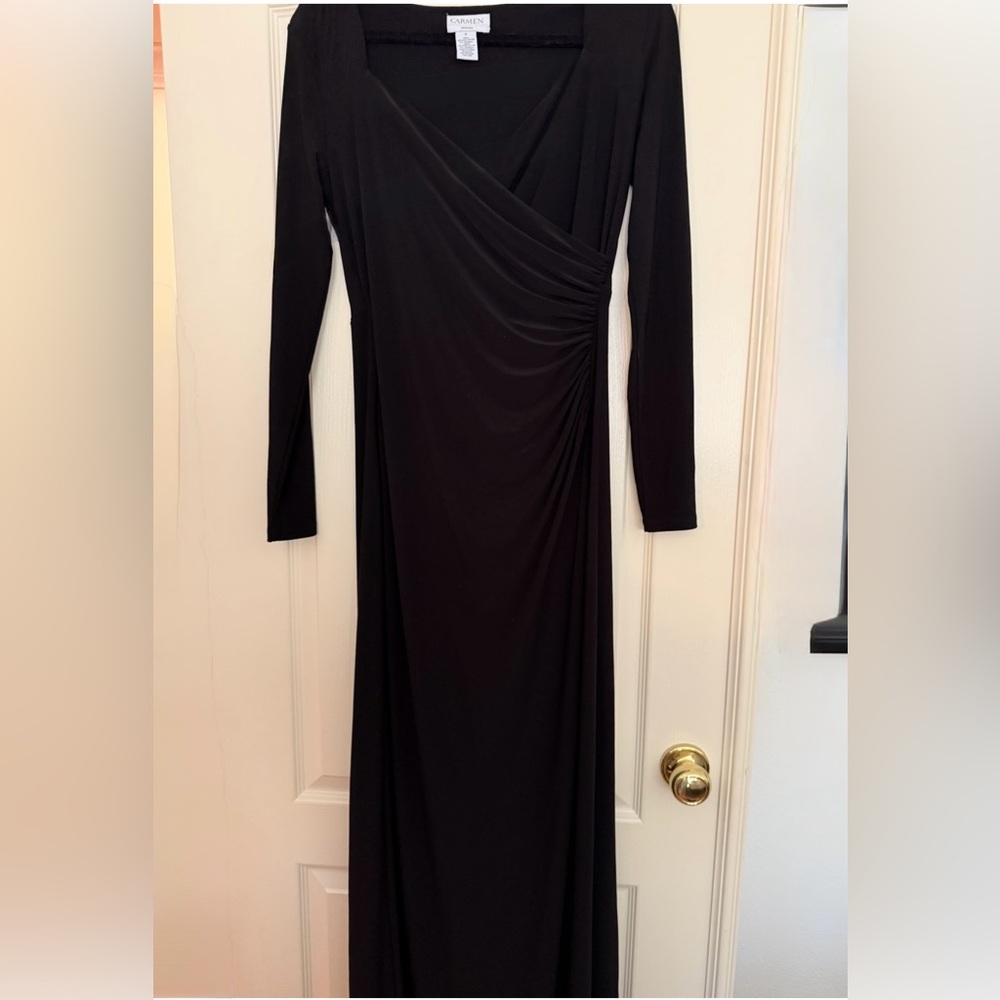 CARMEN black floor length evening dress size 6